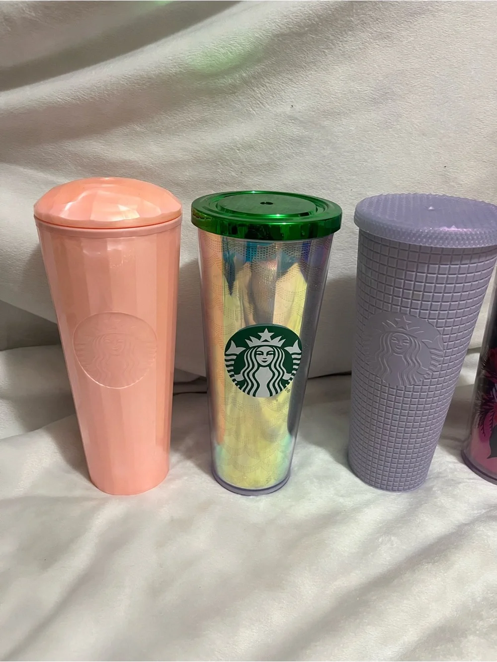 Starbucks Iridescent Tumbler with Green Metallic Lid